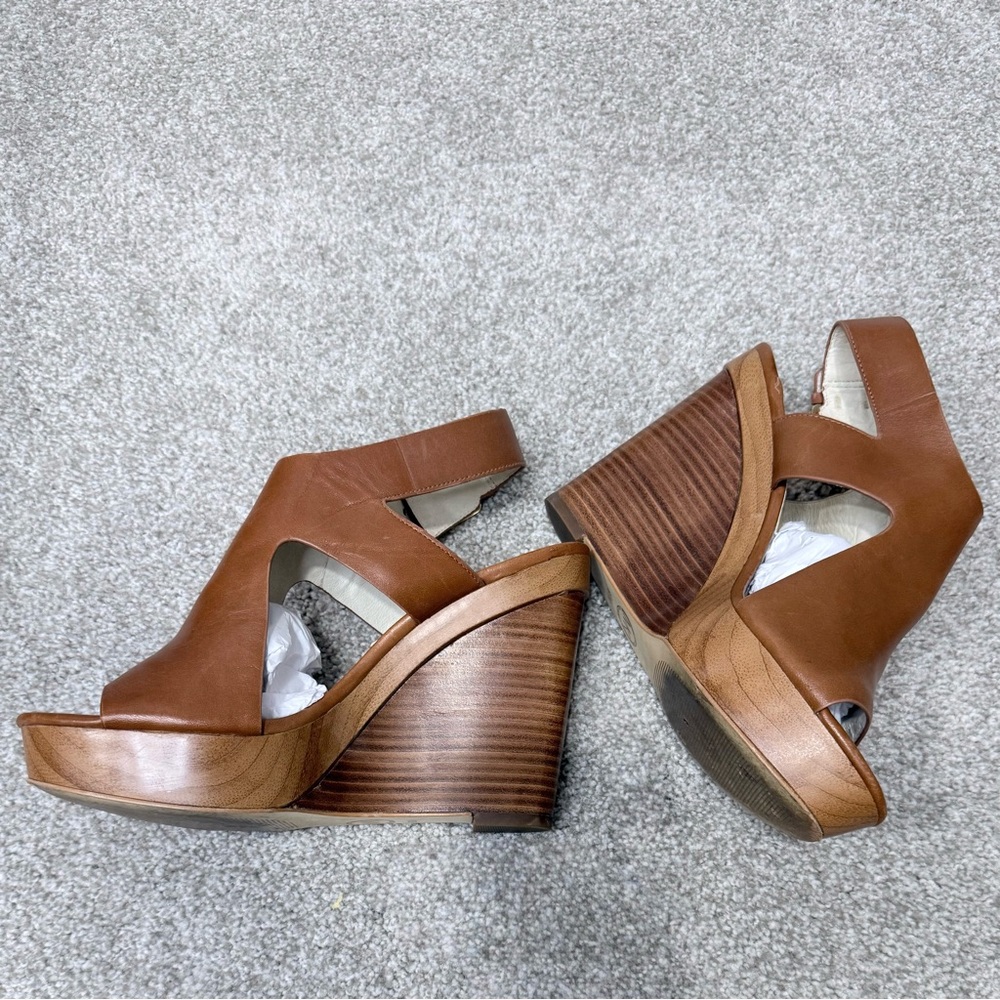 Michael Kors Josephine wedge leather platform sandals size 6.5 - Picture 8 of 16